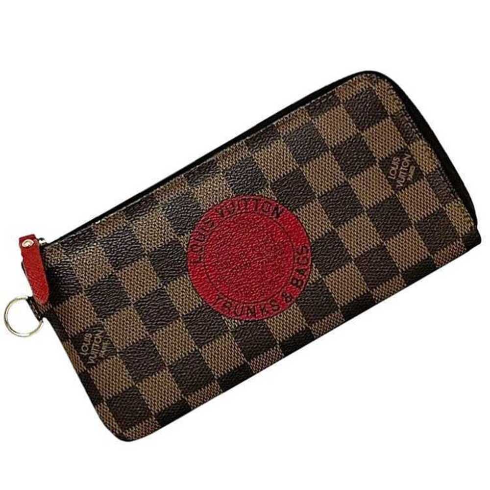 Louis Vuitton Portefeuille Complice Long Wallet Damier Canvas Ebene Brown Red